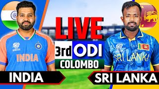 India vs Sri Lanka 3rd ODI  Live Cricket Match Today  IND vs SL Live Match Today  Last 20 Over [upl. by Chasse]