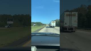 CRAZY DRVERS quotOVERLOADquot TRAILER TRUCK Passes SemiTruck on South Carolina Hwy at 70 miles an hour [upl. by Atalya]