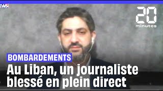 Au Liban un journaliste blessé en plein direct par une frappe israélienne shorts [upl. by Stephani]