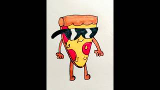 🍕✨🧡Cute and Easy Pizza Steve Drawing🧡✨🍕 [upl. by Ylecara373]