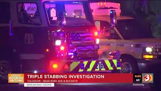 VIDEO Tolleson police investigate triple stabbing [upl. by Assirod]