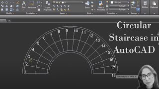 How to Draw Circular Staircase in AutoCAD autocad [upl. by Nilyahs]