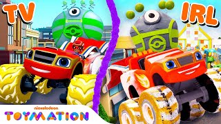 Blazes SUPER Wheel Transformation IRL 🛞 w AJ  Blaze and the Monster Machines Toys  Toymation [upl. by Maxima]