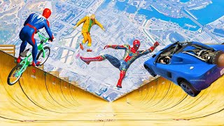 GTA 5 Ragdolls SPIDERMAN X MILES MORALES JumpsFails Euphoria Physics 10 [upl. by Reltuc]