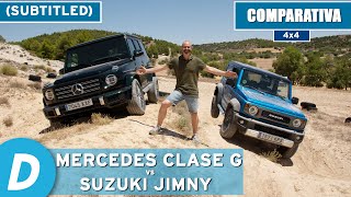 Comparativa 4x4 ¡al límite Mercedes Clase G vs Suzuki Jimny  Prueba offroad  Diariomotor [upl. by Nadnarb]