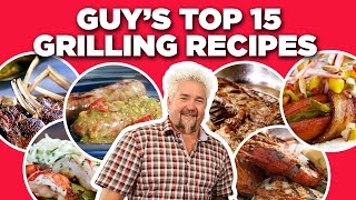 Guy Fieri’s Top 10 Grilling Recipe Videos 🔥  Guys Big Bite  Food Network [upl. by Elorak]