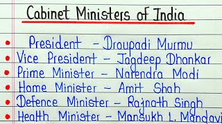 Cabinet minister of India 2023  Ministers of India list  Modi Cabinet minister list [upl. by Gatian]