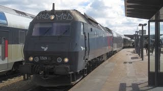 Denmark DSB ME class diesel locomotive departs Holbaek on an Osterport to Kalundborg service [upl. by Ecikram176]