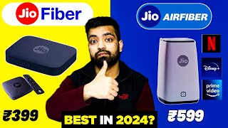 Jio Fiber Vs Jio AirFiber In 2024 🔥 Installation Charges Plans Speed  Full Details [upl. by Akihsat]