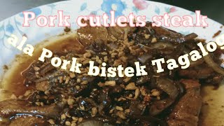 Pork Cutlets Steak ala bistek Tagalog l DABZCOOKING porkbistekdabzcooking [upl. by Lyda]