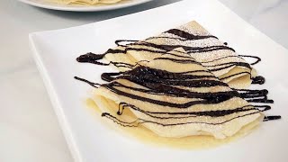 Cómo hacer crepes caseros con chocolate receta fácil de masa de crepes [upl. by Bagger]