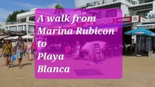 Marina Rubicon to Playa Blanca Beach lanzarote travel [upl. by Shepp]