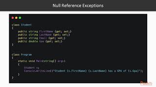 C 8 and NET Core 30 New Features  The Problem With NullReference Exceptions  packtpubcom [upl. by Hentrich]