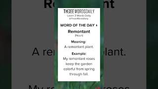 Learn what Remontant means english vocabulary learnenglish englishvocabulary shorts [upl. by Hesky]