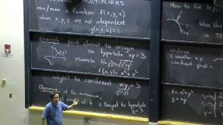 Lec 13 Lagrange multipliers  MIT 1802 Multivariable Calculus Fall 2007 [upl. by Leasi]