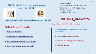 NPTELPMRFWEEK1 ReliabilityBased Structural Designnoc24ce91 [upl. by Nadoj581]