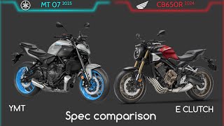 2025 YAMAHA MT07 VS HONDA CB 650 R  Comparison  Mileage  Top Speed  Price  BikeInformer [upl. by Noseaj]