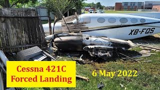 Cessna 421C Forced Landing Houston TX 6 May 2022 [upl. by Socrates235]