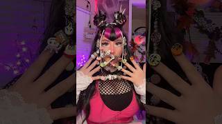 Draculaura EATS her NAILS🖤 Forgot Halloween Candy asmr mukbanging shorts [upl. by Inatirb244]