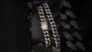 Fully iced out Cuban link chain 13mm in diamond necklace  bijouteriegonincom [upl. by Ernesto]