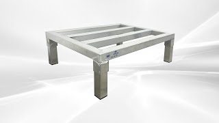 NSF 24 ins Aluminum Dunnage Rack Series 15mm Aluminum Tubing 38mm38mm Knock down ADR 182408 [upl. by Brine]