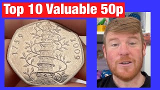 Top 10 Most Valuable and Rare 50p Coins Plus Coin Collecting Tips and Tricks [upl. by Urbanus]