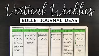 Vertical Bullet Journal Weekly Spreads 💜 Bujo layout ideas [upl. by Petronille]