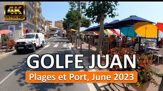 Golfe Juan France • Plages et Port • Côte dAzur • June 16 2023 • Virtual Tour 4K [upl. by Osnofla399]