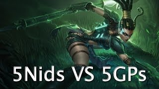 League of Legends One for All 7 5 Nidalees vs 5 Gankplanks [upl. by Tal501]