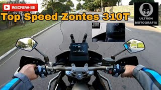 Top Speed Zontes T310 163 km Moto Voando Baixo Painel TFT [upl. by Tsnre]