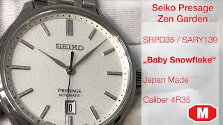 Seiko Presage SRPD39 SARY139 Zen Garden quotBaby Snowflakequot Unboxing and additional information [upl. by Nylek]