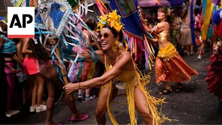 Carnival Drummers dancers from around the world get ready for Rio [upl. by Aroved]