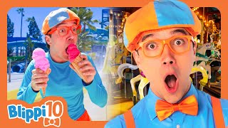 Blippi’s Top 10 Moments Amusement Parks  Blippis Top 10  Educational Videos for Kids [upl. by Ailev]