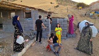 Amirs family building a bathroom the house of Milad and Mahin and having a delicious lunch [upl. by Eesdnil]