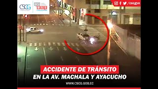 ACCIDENTE DE TRÁNSITO EN LA AV MACHALA Y AYACUCHO [upl. by Leahcimnaes]