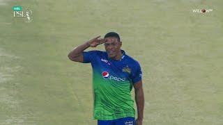 Sheldon Cottrell 3 wickets vs Lahore Qalandars Qualifier  Lahore Qalandars vs Multan Sultans [upl. by Simaj]