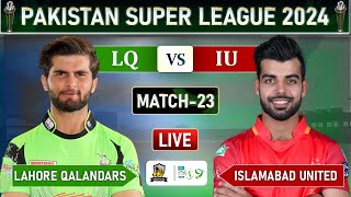 PSL LIVE  LAHORE QALANDARS VS ISLAMABAD UNITED MATCH 23 LIVE COMMENTARY  LQ vs IU LIVE  IU BAT [upl. by Yusuk]