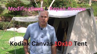 Kodiak 10x10 Canvas Tent MOD amp Repair Review kodiakcanvastent [upl. by Aileon]