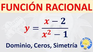 👩‍🏫 DOMINIO CEROS y SIMETRÍA de una FUNCIÓN RACIONAL  Juliana la Profe [upl. by Aisat255]