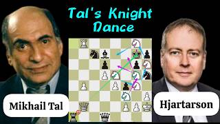 Tals Knight Dance Stunning 5Move Checkmate Against Hjartarson  Reykjavik 1987 [upl. by Imogene]