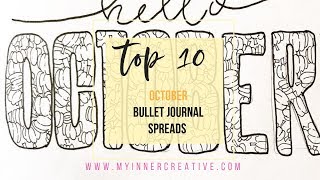 Top 10 Stunning October Bullet Journal Spread Covers [upl. by Oirasor235]