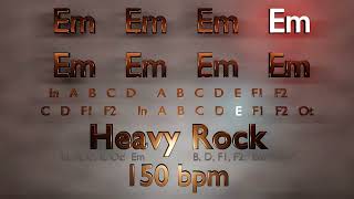 Backing Track in E Minor  Em x 8 Em G D C  Heavy Rock  150 bpm [upl. by Esiole659]