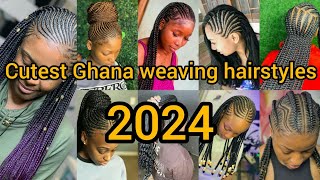 Cutest Ghana weaving hairstyles for black ladies  Braids Hairstyles  Cornrows hairstyles [upl. by Gibbs]