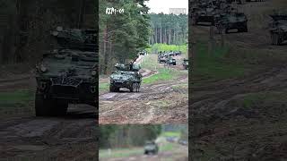 US Stryker Vehicles Convoy Supports Saber Strike 24 in Poland [upl. by Lief]