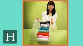 Marie Kondos Trick For Folding TShirts [upl. by Eintihw67]