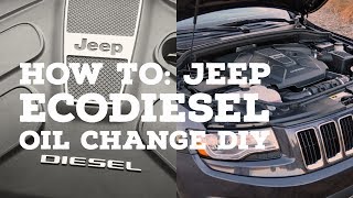 HOW TO 2014 Jeep Grand Cherokee EcoDiesel Oil Change Easy DIY [upl. by Barbie184]