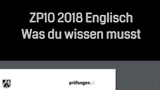 ZP10 Englisch 2018  Das müsst ihr wissen Teil 1 [upl. by Rosena87]