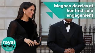 Meghan dazzles at her first solo engagement at the Royal Academy of Arts [upl. by Nitsoj]