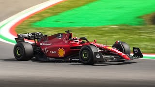 Ferrari F175 F1 2022 Car in action at Imola Circuit Practice Start Accelerations amp Sound [upl. by Ademla8]