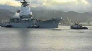 USS Missouri Moved To Dry Dock [upl. by Darice132]